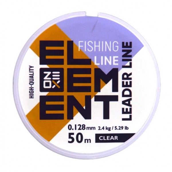 Волосінь на вудлище, ZEOX Element Leader Clear, 50м, перетин 0.128мм